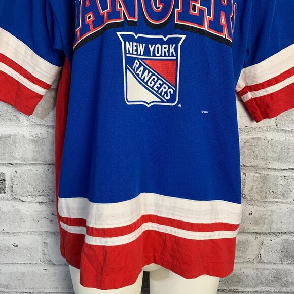 New York Rangers Vintage Jersey V-Neck Short Sleeve Shirt - Picture 5 of 15
